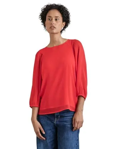 Produktbild: STREET ONE Damen A345063 Chiffon-Bluse, Mandarin Red, 42 EU