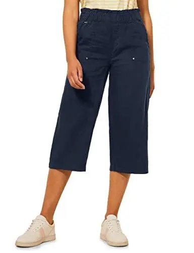 Produktbild: STREET ONE Damen A374877 3/4 Leinenhose, Navy Blue, W34/L22