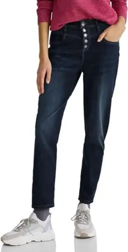 Produktbild: STREET ONE Damen A375922 Jeanshose Loose, Dark Used wash, W27/L28