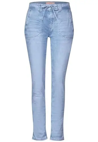Produktbild: STREET ONE Damen A377246 Jeans Joggpants im Loose Fit, Authentic Indigo Bleached, 30W / 28L