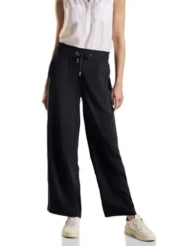 Produktbild: STREET ONE Damen A377878 Cupro Wide Leg Hose, Black, 40 W/30 L