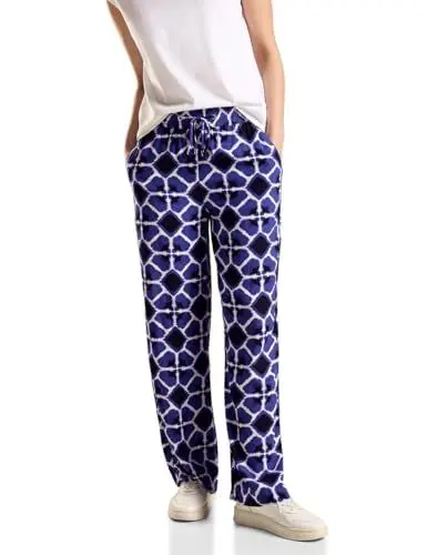 Produktbild: STREET ONE Damen A377879 Viskose Hose mit Print, Violet Blue, 36W x 30L