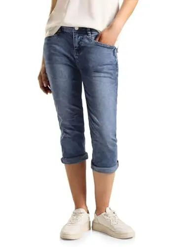 Produktbild: STREET ONE Damen A377907 3/4 Jeans Im Casual Fit, Mid Blue Random Wash, 28W / 22L EU