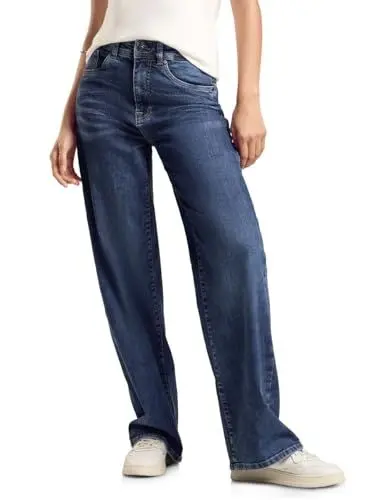 Produktbild: STREET ONE Damen A378109 Jeans Loose Fit, Dark Blue Washed, 26W / 30L