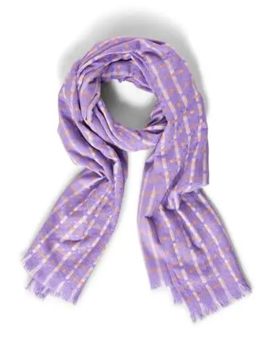 Produktbild: STREET ONE Damen Schal Kariert, shiny lilac, A