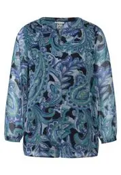 Produktbild: STREET ONE Damen A344599 Chiffon Bluse mit Muster, Intense Aqua, 40