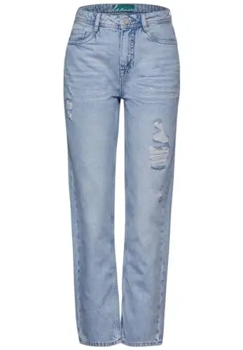 Produktbild: Street One Damen Jeans Straight Leg light blue destroyed 29W / 28L