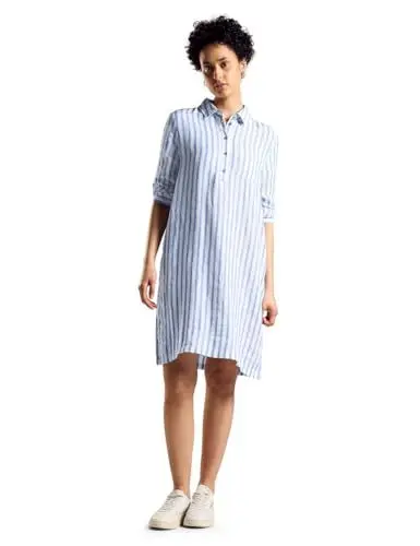 Produktbild: Street One Damen Streifen Leinenkleid