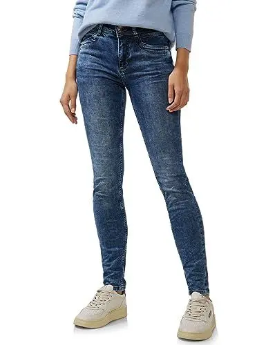 Produktbild: Street One Damen Style York Jeanshose Slim und High, Authentic Indigo wash, 26W / 32L