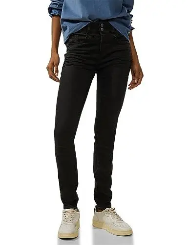 Produktbild: Street One Damen Style York Jeanshose Slim und High, Black Rinsed wash, 29W / 32L