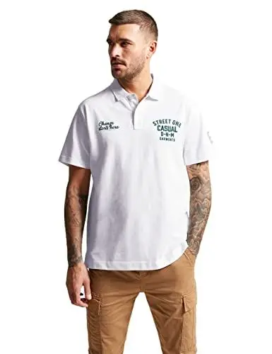 Produktbild: Street One MEN Poloshirt im College Style Herren D319368 Weiß S