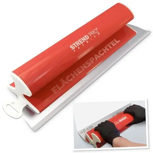 Produktbild: STREND PRO Flächenspachtel 40cm PREMIUM mit Z-Griff | PROFI Z Spachtel Set für Trockenbau, Verputzer | Rostfrei Edelstahlkingle 0,3mm | Glätterspachtel | Fassadenspachtel