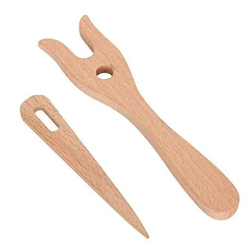 Produktbild: Strickgabel, Holz Strick Werkzeuge Holzschnur Strickgabel Holzwebernadeln Multifunktions DIY Strickwerkzeug für Kinder DIY Strickarmband Halskette Webwerkzeug