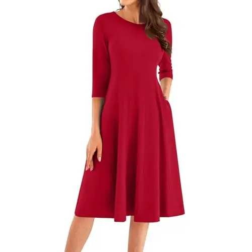 Produktbild: Strickkleid Damen Winter Silvester Wickelkleid Sweatshirtkleid Wollkleid Pullover Elegant Hochzeitsgast Sommerkleidung Rot XL