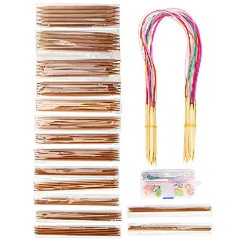 Produktbild: Stricknadel-Set, Rundnadeln in mehreren Größen mit Kunststoffbox für Handarbeitsprojekte