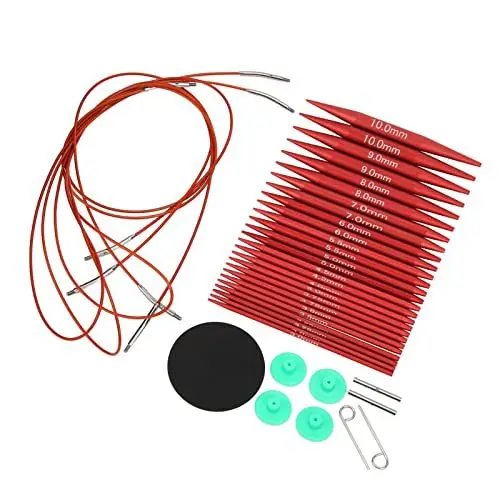 Produktbild: Stricknadel-Set, Verschiedene Größen Erhältlich, Abnehmbare, Austauschbare Rundstricknadeln, Häkelset, Perfektes für Bastelbegeisterte