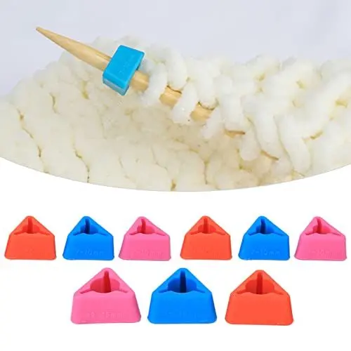 Produktbild: Stricknadelstopper, Stricknadelspitzen, Dreieckige Stricknadelspitzen, Silikon-Strickspitzenschutz, Nadelschutz, Strickzubehör, 2 Größen für Stricken, Basteln, Heimwerken