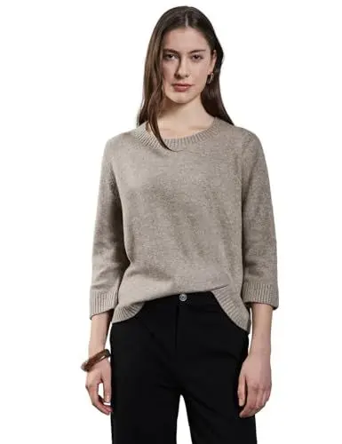 Produktbild: STREET ONE Damen A302875 Strickpullover Mit Rundhals, Breezy Beige Mel., 38 EU