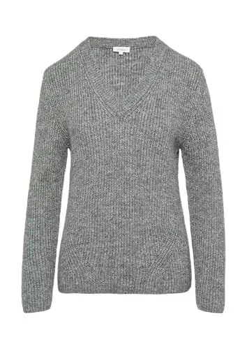 Produktbild: Strickpullover mit V-Ausschnitt und Rippblende Graphit 40