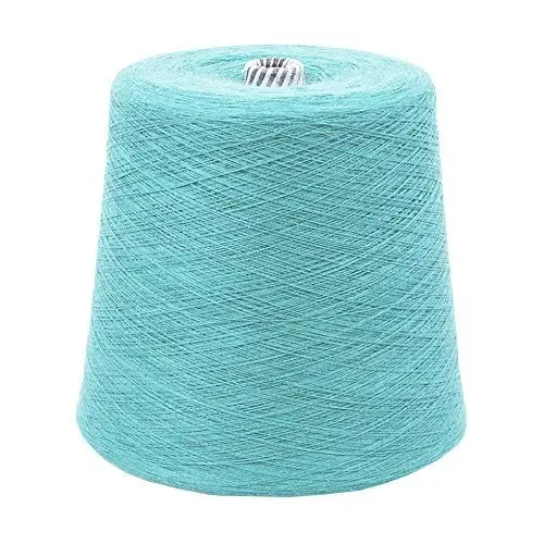 Produktbild: Strickwolle 1 kg 1000g günstig Baumwolle Viskose Handstrick Wolle zum Stricken Häkeln Garn Handstrickgarn Strickgarn weich Nadel 2,5 3 3,5 4 - Blau Türkis
