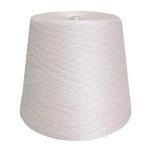 Produktbild: Strickwolle 1 kg 1000g günstig Baumwolle Viskose Handstrick Wolle zum Stricken Häkeln Garn Handstrickgarn Strickgarn weich Nadel 2,5 3 3,5 4 - Creme Leinen