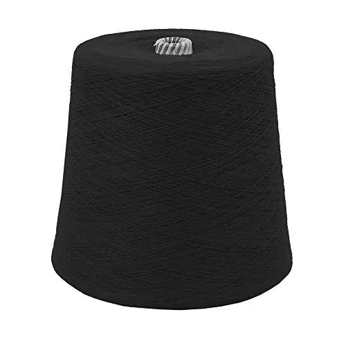 Produktbild: Strickwolle 1 kg 1000g günstig Baumwolle Viskose Handstrick Wolle zum Stricken Häkeln Garn Handstrickgarn Strickgarn weich Nadel 2,5 3 3,5 4 - Schwarz