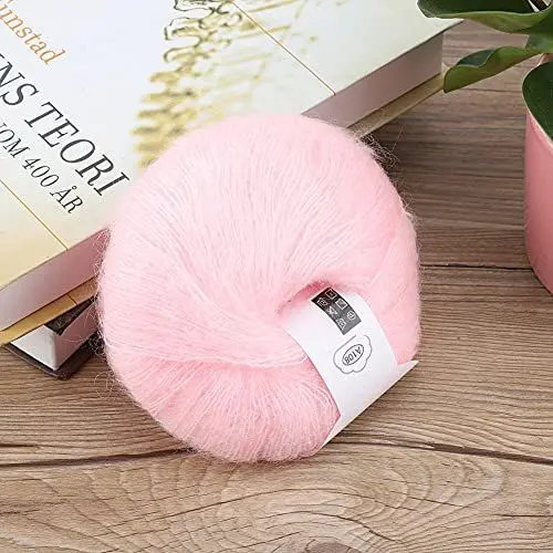 Produktbild: Strickwolle, Häkelgarn, Langes Zubehör, Angora-Plüschgarn für Mohair-Strickwolle, Wollschal-Organizer (40 hellrosa)