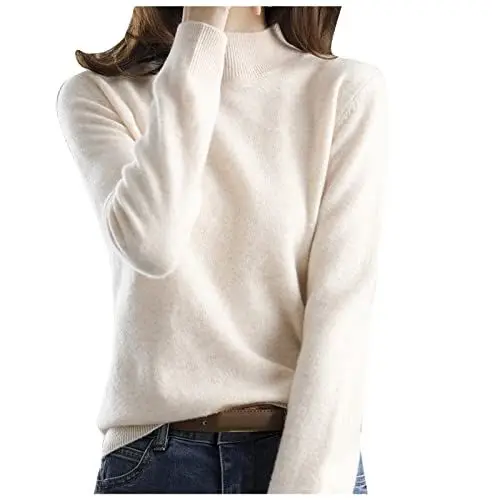 Produktbild: Pullover Für Damen 100% Merinowolle Strickpullover Pullover Damen Sommer Women Damen Strickpullover Oversize Lang Crop Pullover Damen Langarmshirt Damen Gestreift Kaschmir Cashmere Womens Sweater