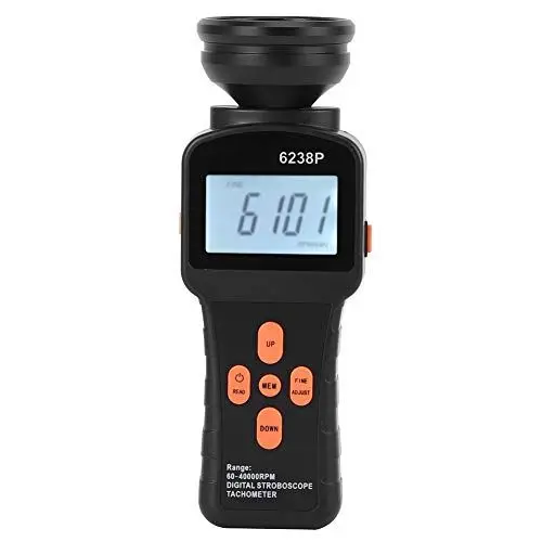 Produktbild: Stroboskop 6238P Tragbares großes LCD-Hand-Digital-Stroboskop-Blitz-Drehzahlmesser-Umdrehungsmessgerät mit großem LCD-Hintergrundbeleuchtungsbildschirm