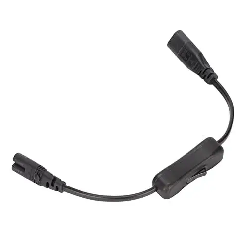 Produktbild: Stromverlängerungskabel, IEC 320 C8 auf IEC 320 C7 Kabel Stecker auf Buchse Stromverlängerungskabel mit Schalter für Schreibtischlampe 2,5 A 250 V 1500 W 0,98 Fuß
