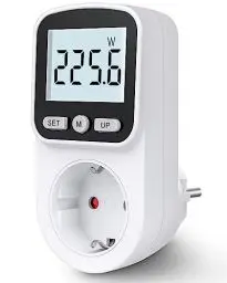 Produktbild: Stromzähler für Steckdose Stromverbrauchsmesser Steckdose 8 Modi, Strommessgerät Steckdose Energiekostenmessgerät Hintergrundbeleuchtung Großes LCD KWH Watt Energiemessgerät Leistungsmesser Steckdose