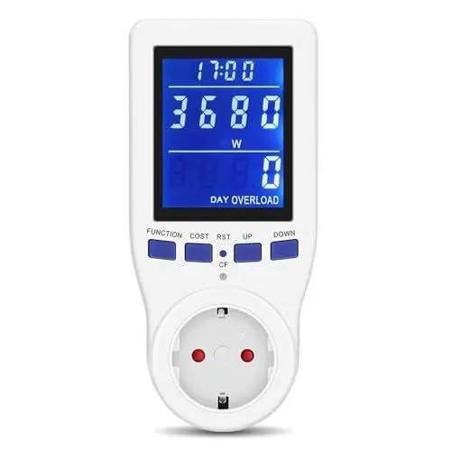 Produktbild: Stromzähler für Steckdose, Stromzähler für Balkonkraftwerk,Energiekostenmessgerät,Stromverbrauchsmesser Steckdose mit Große LCD Bildschirm & Überlastsicherung,8 Modi Strommessgerät für Haushaltsgeräte