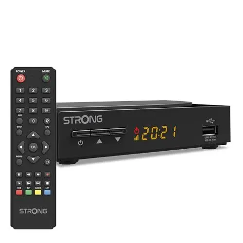 Produktbild: STRONG - Digitaler HD-Kabelreceiver SRT 3030 - TV Receiver für Kabelfernsehen - Dolby Audio - DVB-C mit HDMI-, Scart- und USB-Anschluss - Energiesparfunktion - Benutzerfreundliches Menü - schwarz