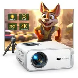 Produktbild: Beamer<strong>Andriod TV:</strong>  25000Lumen WiFi Bluetooth Beamer Native 1080P Full HD 4K Unterstützt, Auto Trapezkorrektur Elektrischer Fokus Zoom Video Beamer Heimkino Freien mit Stativ für iPhone/Android/Tablet