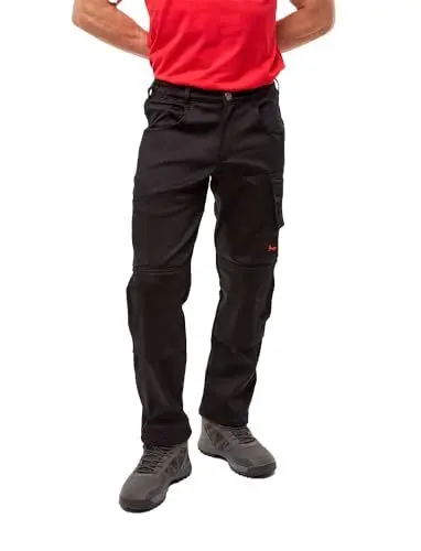 Produktbild: strongAnt Cargo Hose Herren Thermo Power Stretch Arbeitshose Outdoorhose mit Fleece gefüttert Winterhose - Schwarz Größe: 56