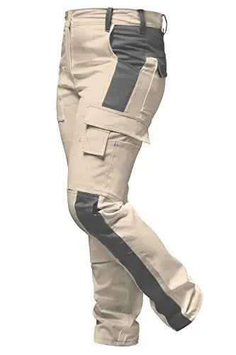 Produktbild: strongAnt Damen Arbeitshose atmungsaktive Stretchhose beige/hellbraune sichere Wanderhose mit funktionellen Taschen - Größe: 72