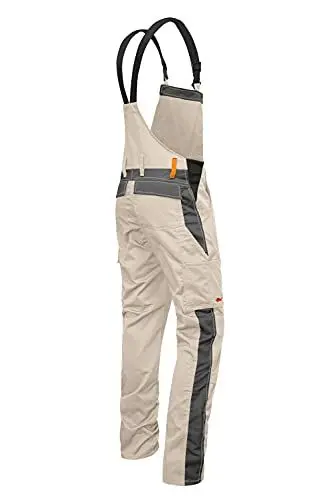 Produktbild: strongAnt Herren Latzhose Arbeitshose Kombihose Arbeitskleidung Männer in Beige-Grau - Größe: 46