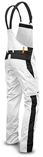 Produktbild: strongAnt Herren Malerhose Arbeits-Latzhose Berlin mit Kniepolstertaschen Kombi-Hose, Weiß/Schwarz, Gr. 102