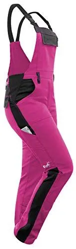 Produktbild: strongAnt Latzhose Damen Powerstretch Arbeitshose für Frauen mit Kniepolstertaschen - Pink-Schwarz, Größe 40