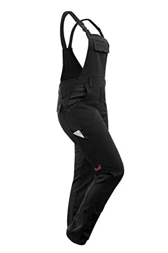 Produktbild: strongAnt Latzhose Damen powerStretch Arbeitshose für Frauen mit Kniepolstertaschen - Schwarz, Größe 42