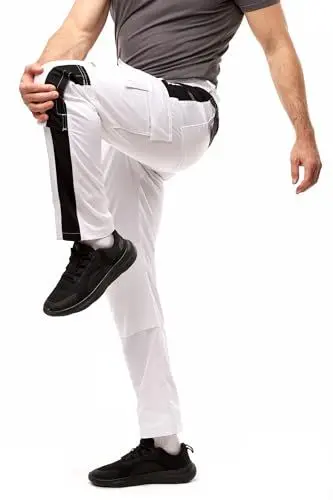 Produktbild: strongAnt Malerhose Herren Arbeitshose Powerstretch Männer Bundhose mit praktischen Taschen - Weiß-Schwarz Gr. 52