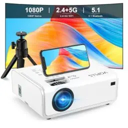 Produktbild: <strong>Elektrische Keystone 6D/4P:</strong>  Beamer 20000 Lumen, 5G WiFi Bluetooth Beamer 4K Heimkino, VOPLLS 1080P Full HD Beamer Outdoor ±50° Zoom, Projektor Handy Kompatibel mit TV-Box/PS5/iOS/Android