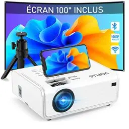 Produktbild: <strong>Elektrische Keystone 6D/4P:</strong>  Beamer 20000 Lumen, 5G WiFi Bluetooth Beamer 4K Heimkino, VOPLLS 1080P Full HD Beamer Outdoor ±50° Zoom, Projektor Handy Kompatibel mit TV-Box/PS5/iOS/Android-Telefon