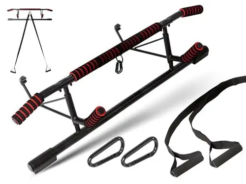 Produktbild: Strongr.life Klimmzugstange Türrahmen ohne Schrauben - Pull Up Bar inkl. Schlingentrainer - Türreck Traglast bis 200 kg - Klimmzug Tür - Für Klimmzüge