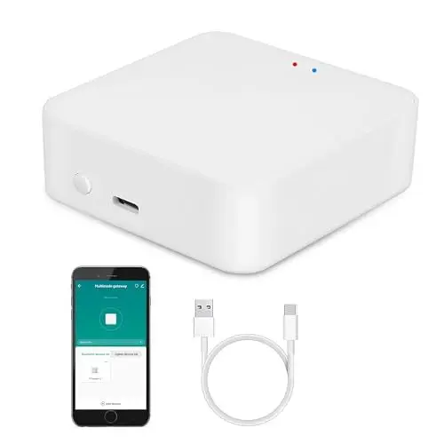 Produktbild: <strong>Smart Multi-Mode Gateway:</strong> ZigBee 3.0 & Bluetooth & Mesh Hub, App Fernbedienung, Intelligente Bridge Wireless Smart Home Gateway Sprachsteuerung über Alexa/Google Home (nur Surpport Tuya Smart Devices)