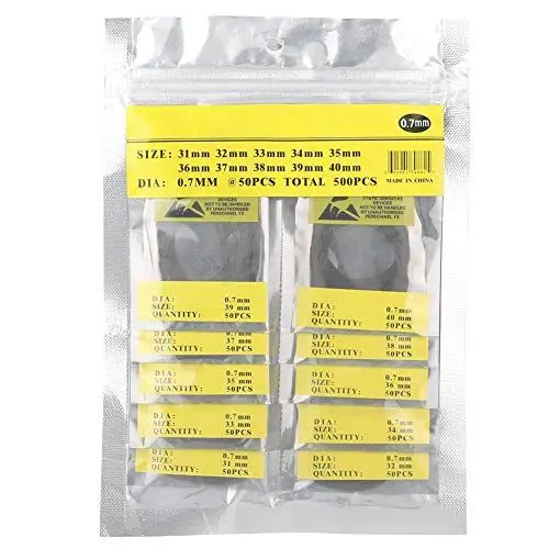 Produktbild: <strong>𝐎𝐬𝐭𝐞𝐫𝐧:</strong>  Beutel mit O-Ring, 500 Stück/Beutel O-Ring Gummidichtung Uhr Rückseite Abdeckung Dichtungen Uhr Reparaturwerkzeug(0.7)