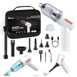 Produktbild: <strong>Upgrade Bürstenloser Motor:</strong> 3 in 1 Mini Handstaubsauger, 3-Gang 15KPA Auto Staubsauger, 150000 U/min Druckluftspray Elektrische Staubgebläse mit 7600 Akku für PC Reinigungsset, AUTO, Sofa