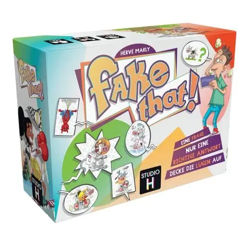 Produktbild: Studio H, Fake That!, Partyspiel, Kartenspiel, 4-8 Spieler, Ab 10+ Jahren, 20 Minuten, Deutsch