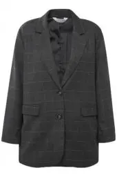 Produktbild: Studio Untold Damen große Größen Übergrößen Plus Size Oversized-Blazer, Karo, softe Web-Qualität, Revers, Langarm anthrazit 50+ 824112110-50+