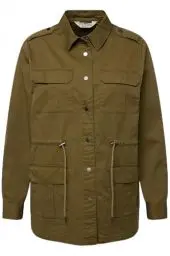 Produktbild: Studio Untold Damen große Größen Übergrößen Plus Size Utility-Jacke, Straight Fit, 4 Taschen, Taillen-Tunnelzug moos 54+ 822986630-54+
